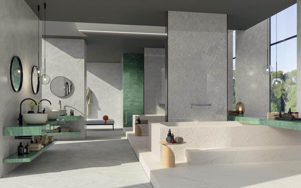 Atlas Concorde Marvel X Grey Cloud en Calacatta Apuano