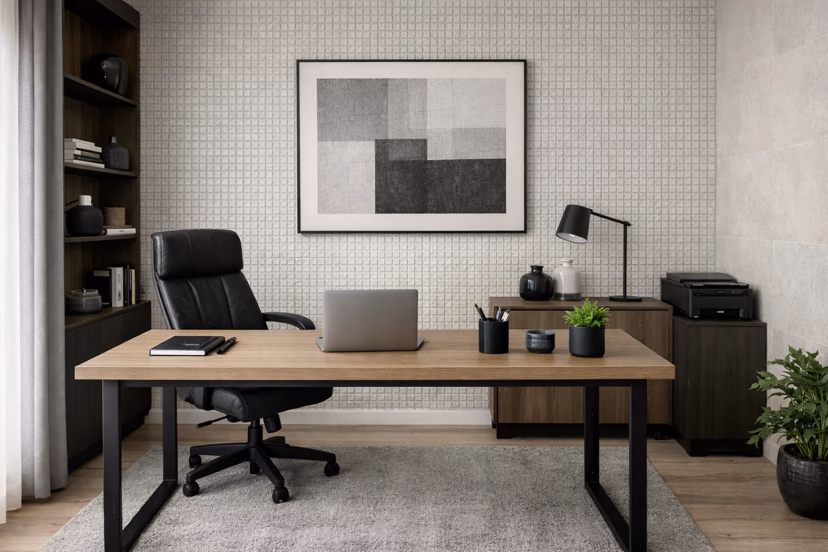 Wand met Piet Boon PIXEL Tile mozaïek in Grey